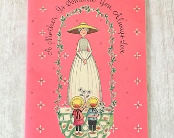 Vintage Mothers Day Card, Mothers Day Book, Rust Craft, Housewife, Paperback, Small Children, 16 Pages, Signed, 1950s