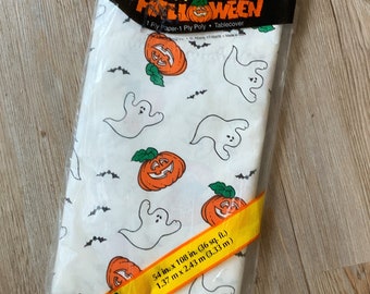 vintage Halloween Paper Nappe, Couverture de table, Fantômes, Jack O Lanternes, New In Package, New Old stock, NOS, Halloween Party