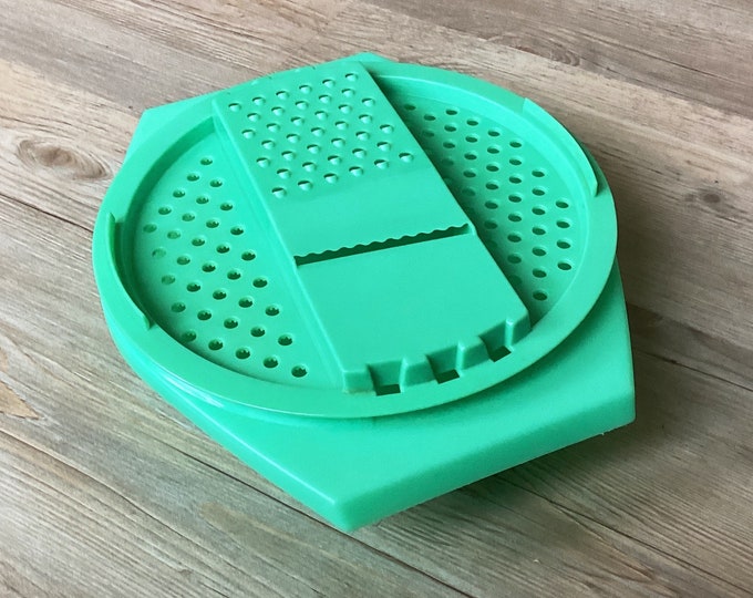 Vintage Jadeite Tupperware Cheese Grater, Vegetable Slicer, Shredder ...