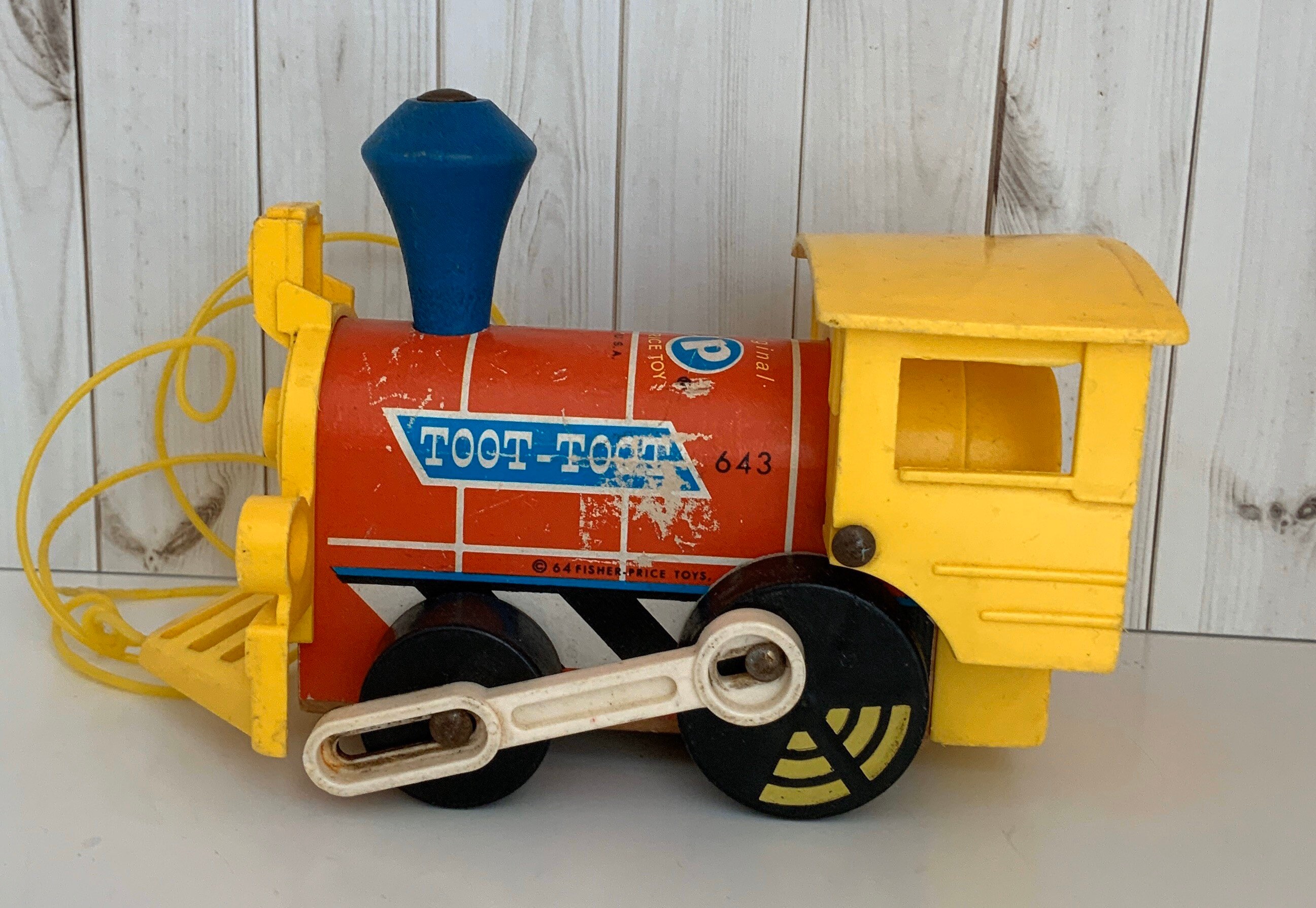 Vintage Fisher Price Toy Toy Train 643 Toot Toot Wooden | Etsy