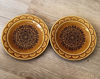 Vintage Coventry Castilian Plates, Bread and Butter, Homer Laughlin, Bohemian Kitchen, Boho, 6.25”, Set of Two, 1970s
