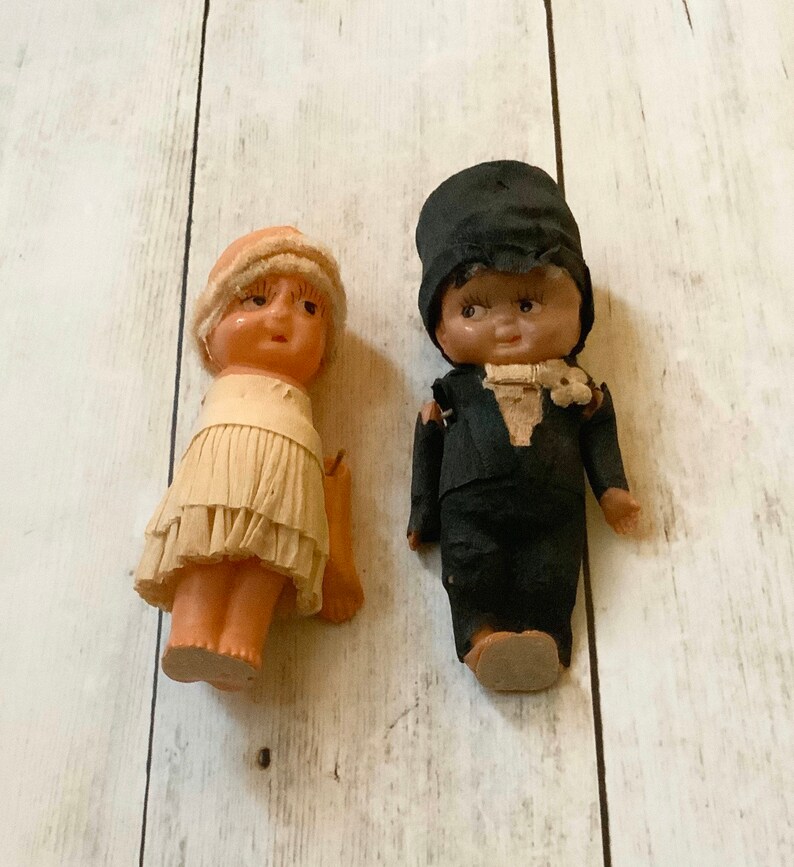 1920s Kewpie Bride and Groom Antique Dolls Celluloid image 5