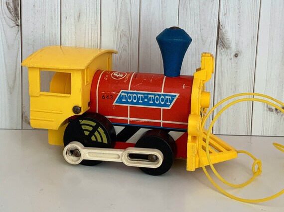 Vintage Fisher Price Toy Toy Train 643 Toot Toot Wooden | Etsy