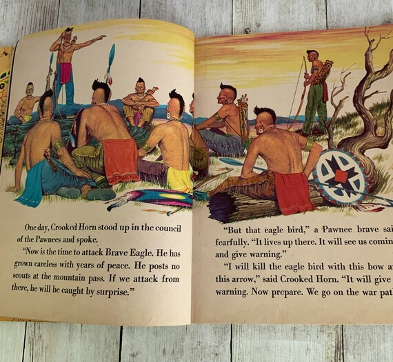 Brave Eagle Little Golden Book First Edition Recycled Book Book Art Childs Book Native American