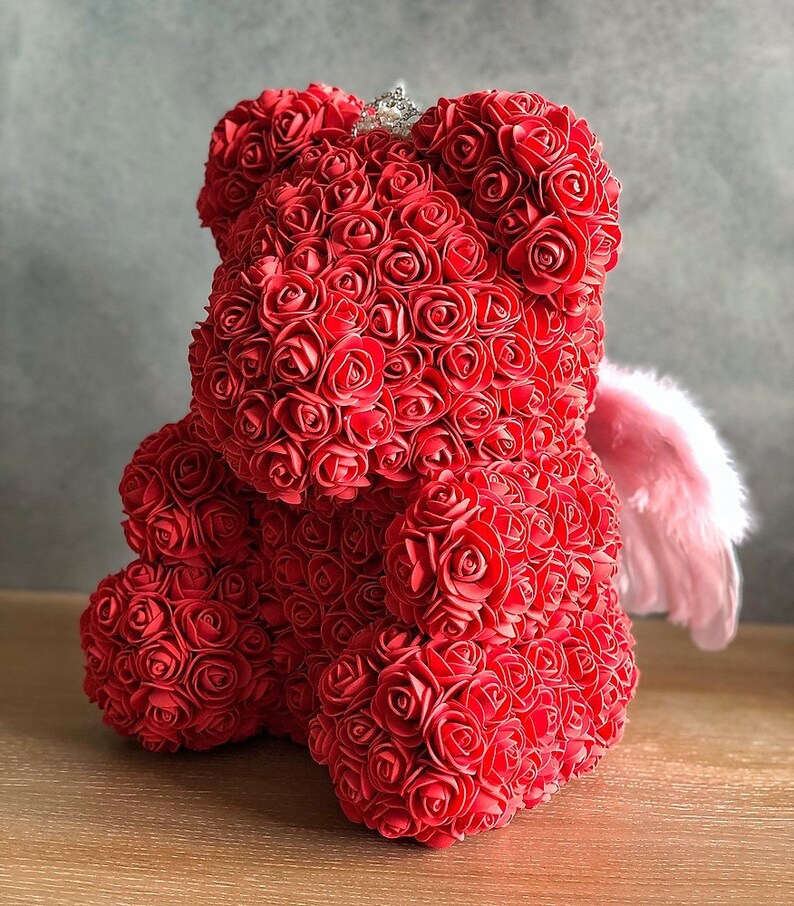 Rose Bear luxury rose teddy bear forever rose teddy rose bear | Etsy