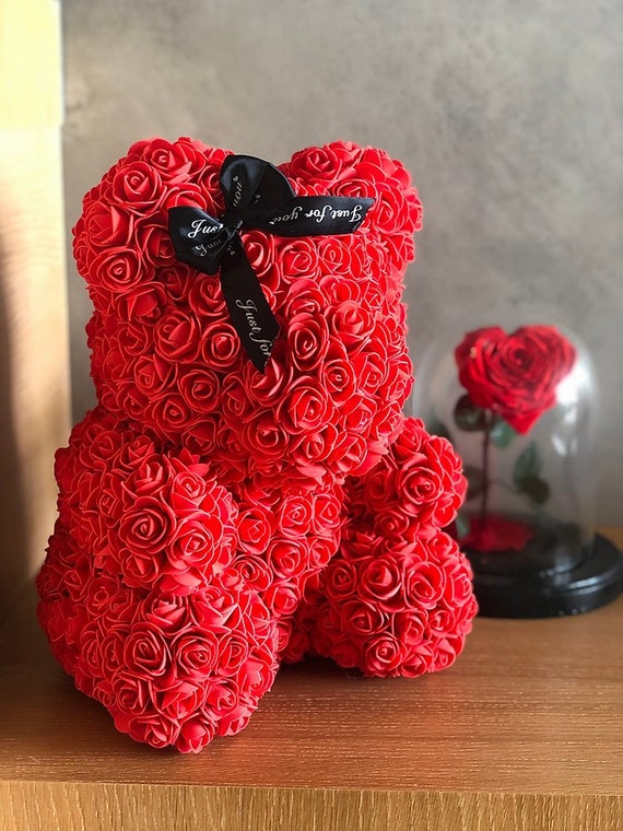 Rose Bear luxury rose teddy bear forever rose teddy rose bear Etsy