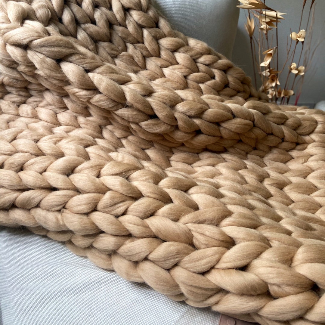Giant Blanket 100 Merino Wool Blanket Merino Wool Chunky Etsy