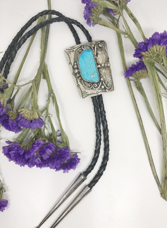 turquoise and sterling Bennett bolo tie