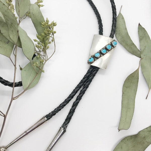 five stone turquoise bolo tie