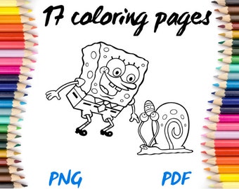 Download Spongebob Squarepants Coloring Book Etsy