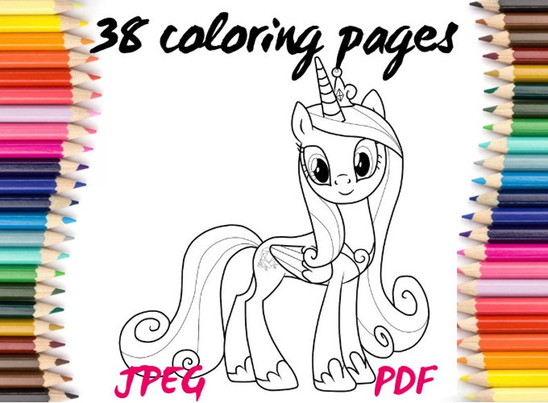 Download Coloring book Unicorn JPEG PDF Coloring pages Download | Etsy