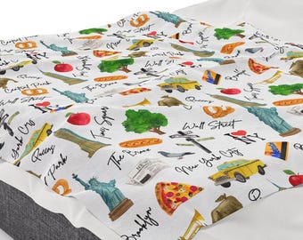 I Love New York Blanket, NYC Baby Blanket, Velveteen Blanket, Cozy Blanket, New York Gift, New Baby Gift, Throw Blanket Couch, New York City