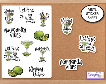 Margarita Sticker Sheet, Junk Journal Sticker, Lets Get Salty Phone Sticker, Planner Sticker, Laptop Sticker, Weekend Vibes, Margarita Vibes