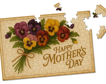 Mother’s Day Pansies Flower Puzzle in Test Tube, 150 Micro Pcs Happy Mother’s Day Mini Floral Jigsaw Puzzle, Challenging Puzzle Gift for Mom
