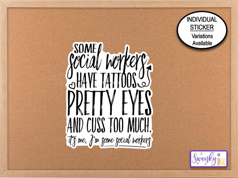 Social Worker Phone Sticker, School Social Worker Gifts, Phone Case Sticker, Funny Stickers, Computer Stickers, Sticker Planner, Therapist image 1
