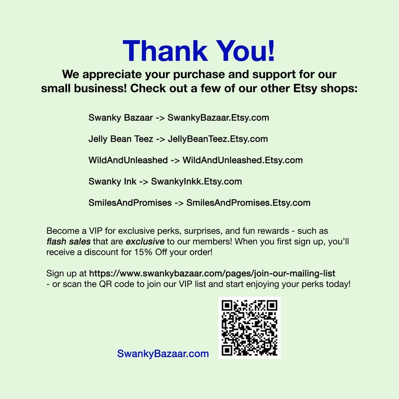 a flyer for a small business with a qr code