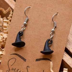 Witch&#39;s Hat Drop Earrings - Halloween Jewelry