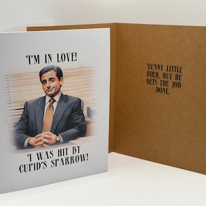 The Office Michael Scott Greeting Card - Blank Inside - Valentine&#39;s Day Love