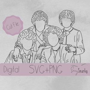 Golden Girls Outline png svg cut file