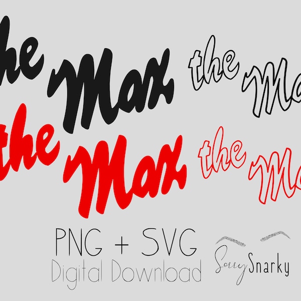 The Max Digital Download Graphic - Outline & Filled - PNG, SVG, DXF - Saved By The Bell