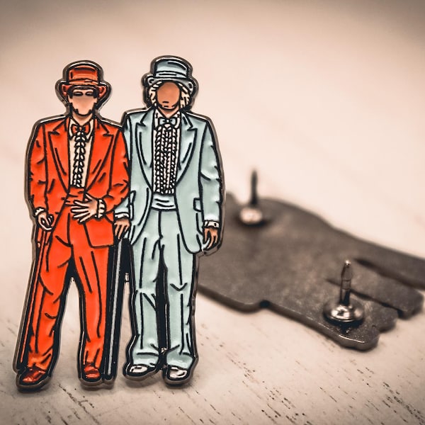 Dumb and Dumber Orange and Blue Suits Enamel Pin