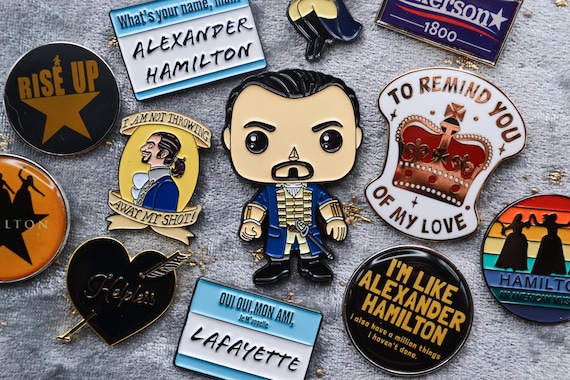 Hamilton Musical Brooch Pins - Alexander Hamilton Eliza Angelica Lafayette