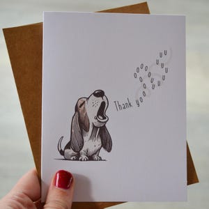 Tarjeta de agradecimiento por un Basset Hound (en blanco por dentro) - Saludo de agradecimiento
