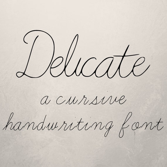 Delicate Cursive Handwriting Font With Multiple Ligatures Etsy