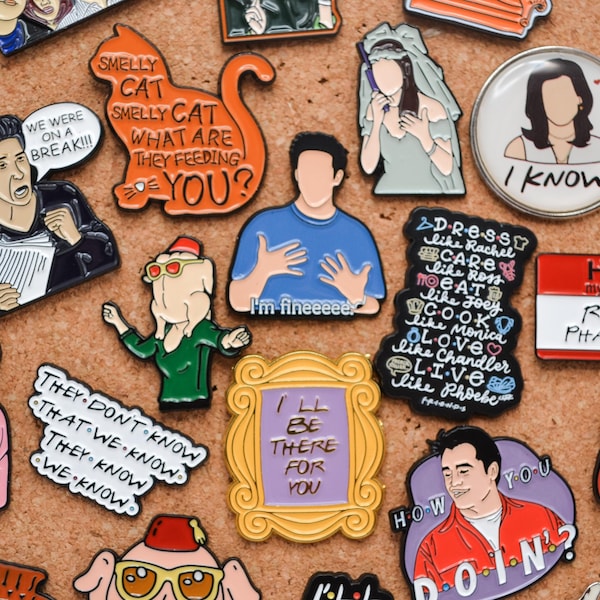 Friends Enamel Brooch Pin: TV Show Jewelry