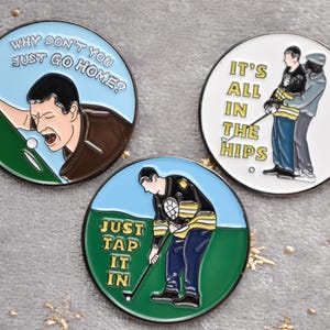 Happy Gilmore Brooch Pin - Enamel Metal Adam Sandler Golf Movie Film Bob Barker Chubbs Shooter Mcgavin