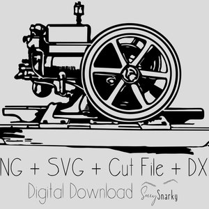 Hit and Miss Engine International Model M Graphic - Steam Engine - png, svg, dxf, cut file