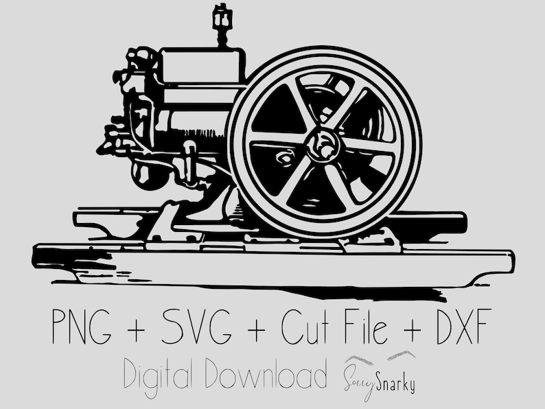 Hit and Miss Engine Graphic Png Svg Dxf Cut File Etsy