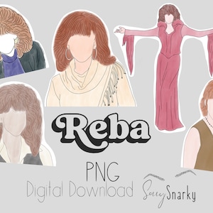 Reba Digital Download Watercolor Portraits PNG