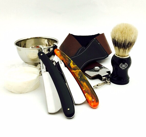 men's cut throat shaving kit