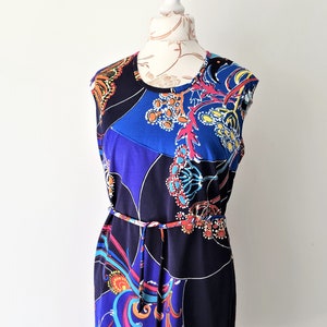 60s Dress Vintage Floral Sleevless Mod Shift Dress Size Medium Psychedelic Polyester Shift Dress Vintage Clothing Women