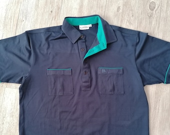 Vintage 90s Navy Blue Polo Shirt: Short Sleeve, Size M/L