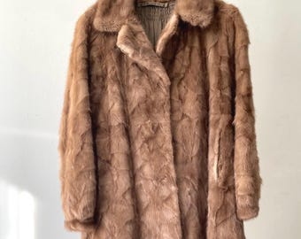 ヴィンテージ レディース ミンク ファー コート、非常にダーク