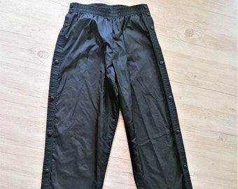 Pantalon de survêtement noir à bouton-pression pour garçons, imperméable, sous-vêtements de sport, pantalon de survêtement, taille 12-13 ans