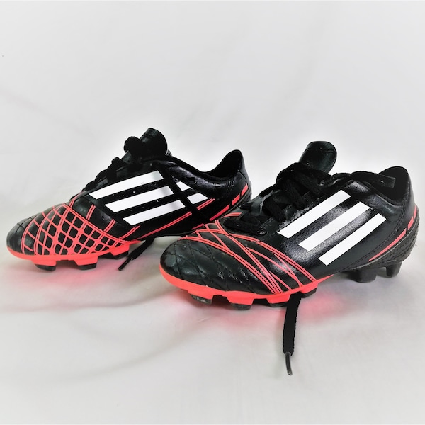 Vintage Adidas Football Soccer Boots Boys Black White Neon Pink Stripes Boys Soccer Vintage Clothing Kids