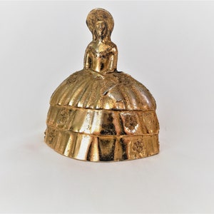 Vintage Brass Victorian Lady Hand Bell: Farmhouse Decor