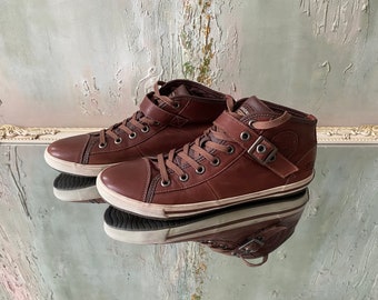Dockers Leather High Top Sneakers, Brown Casual Shoes (UK 7.5 / EU 40 / US 9.5)