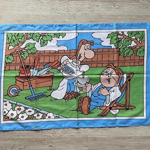 Paño de cocina vintage Tetley: paño de cocina de lino y algodón de 1998, fabricado en Inglaterra