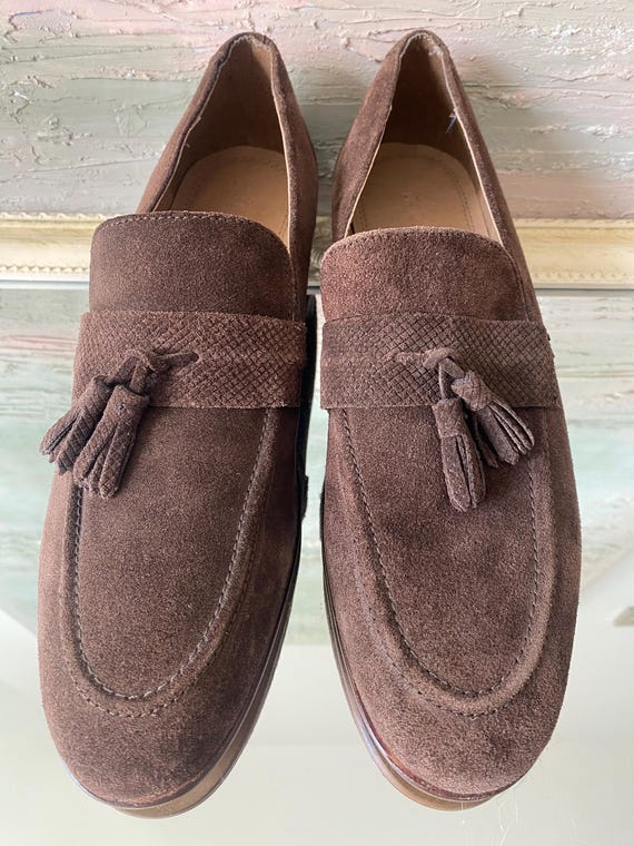 Brown Suede Moccasin-Style Slip-On Loafers Men main image 4