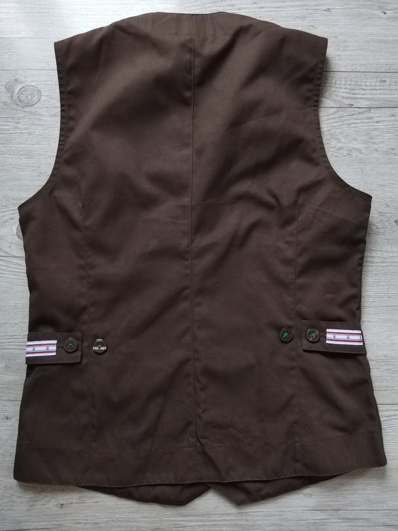 Suit Vest Brown Sleeveless Waistcoat Mens Size Medium Fitted Waistcoat ...