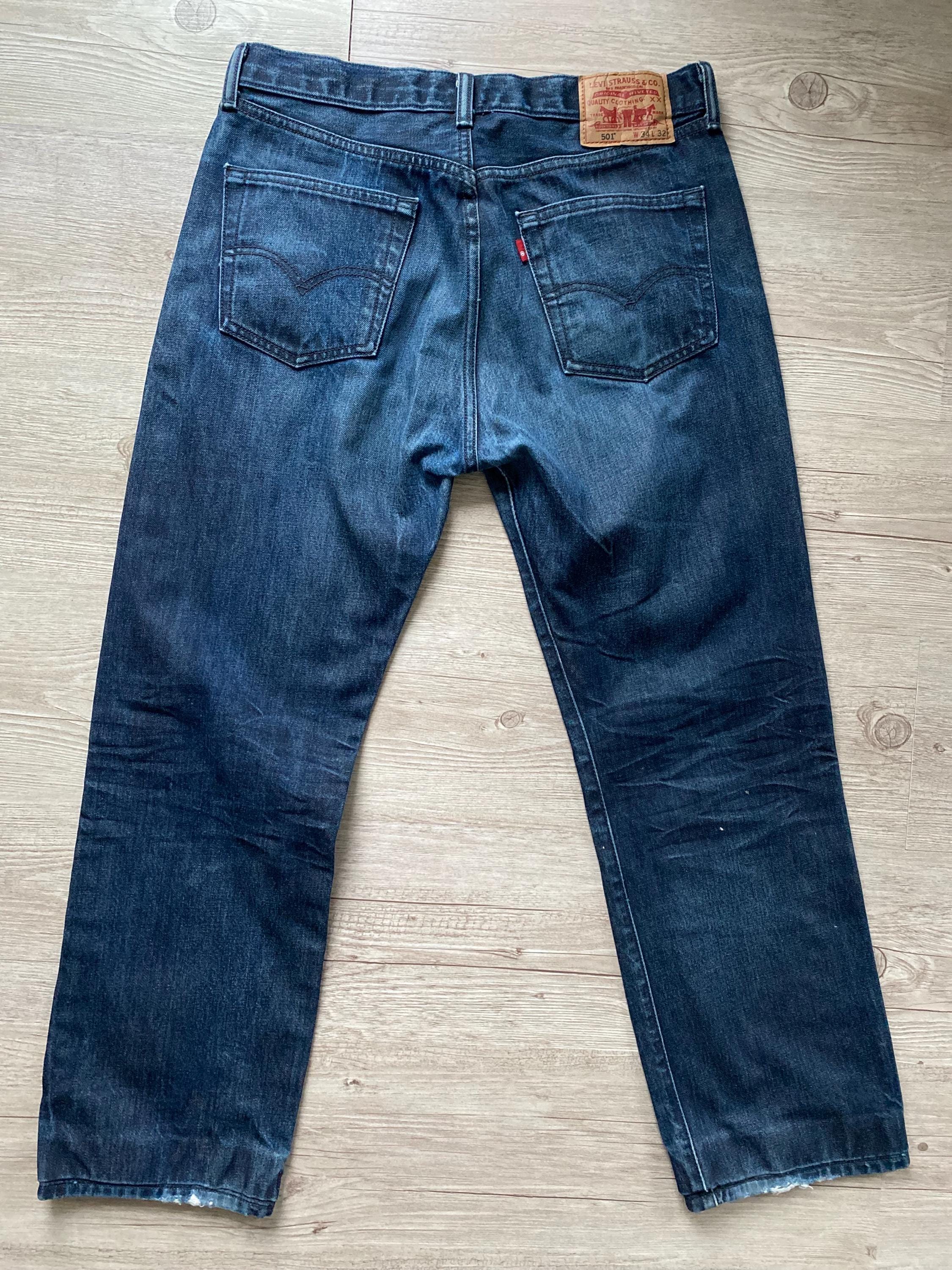 Vintage 90s Levi's 501 Jeans: Dark Wash Denim, Button Fly W34