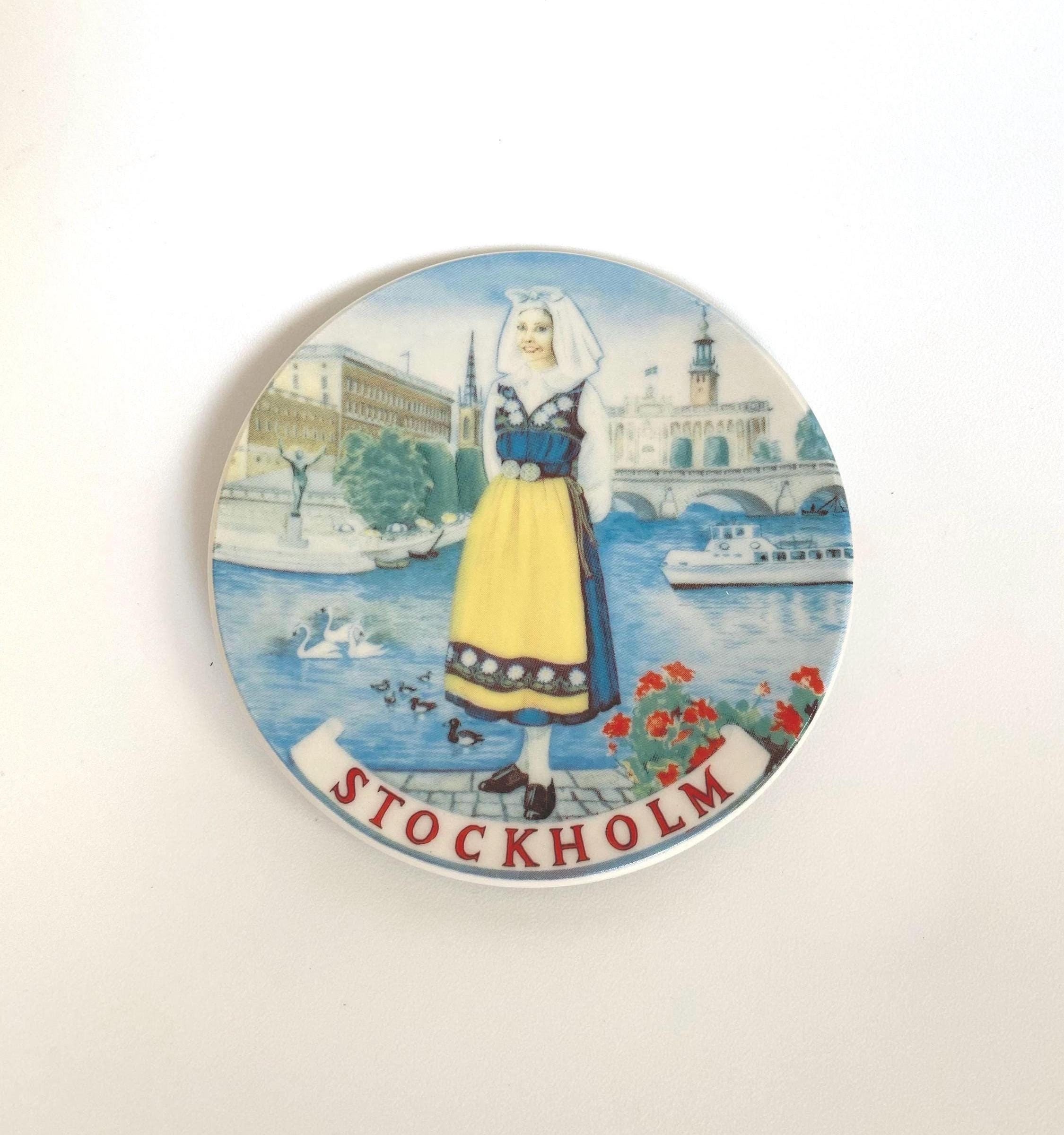 Vintage Arabia Finland Stockholm Souvenir Plate: National Costume