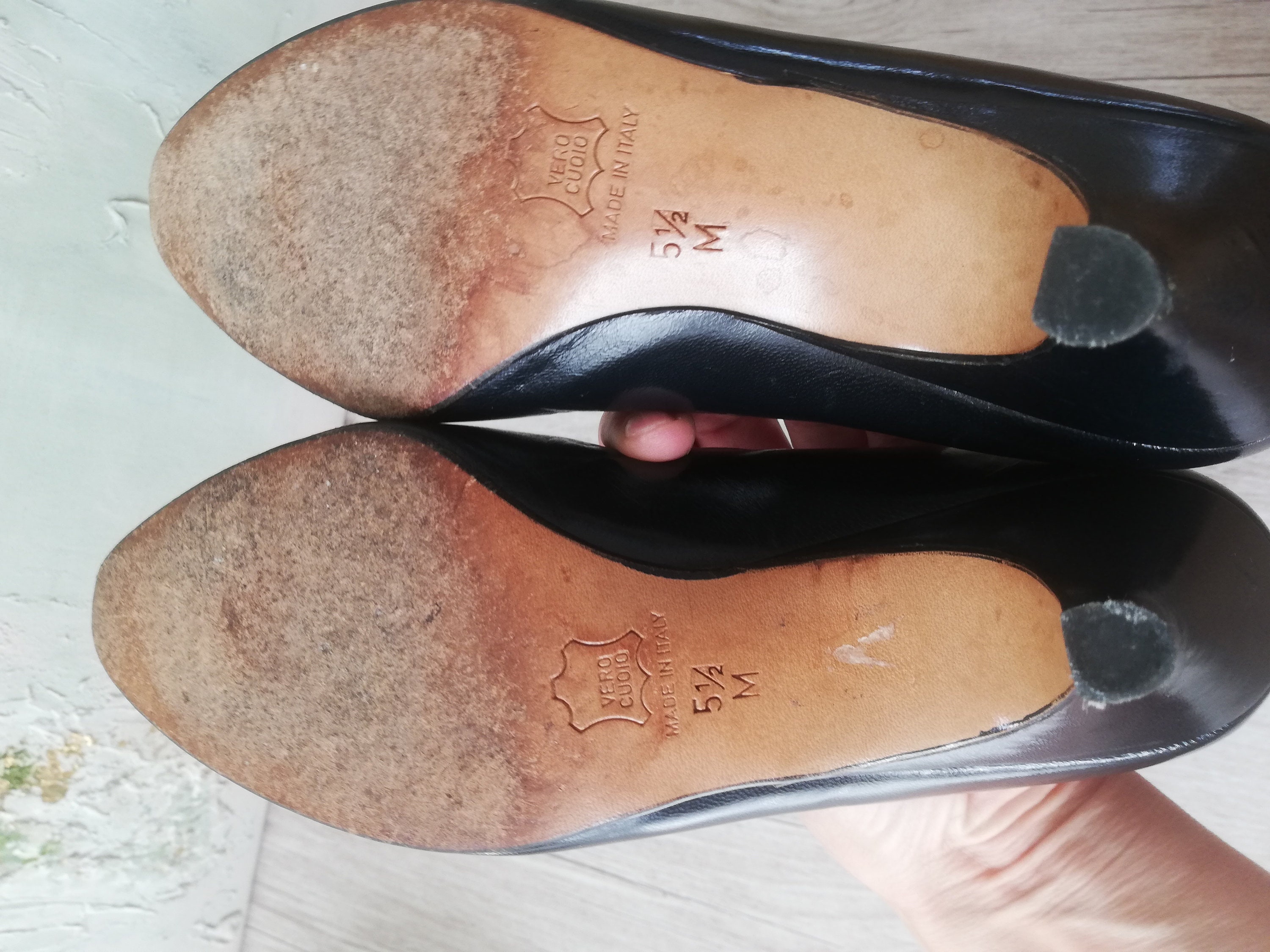 Vintage Yves Saint Laurent Black Leather Heels, Red Interior (EU