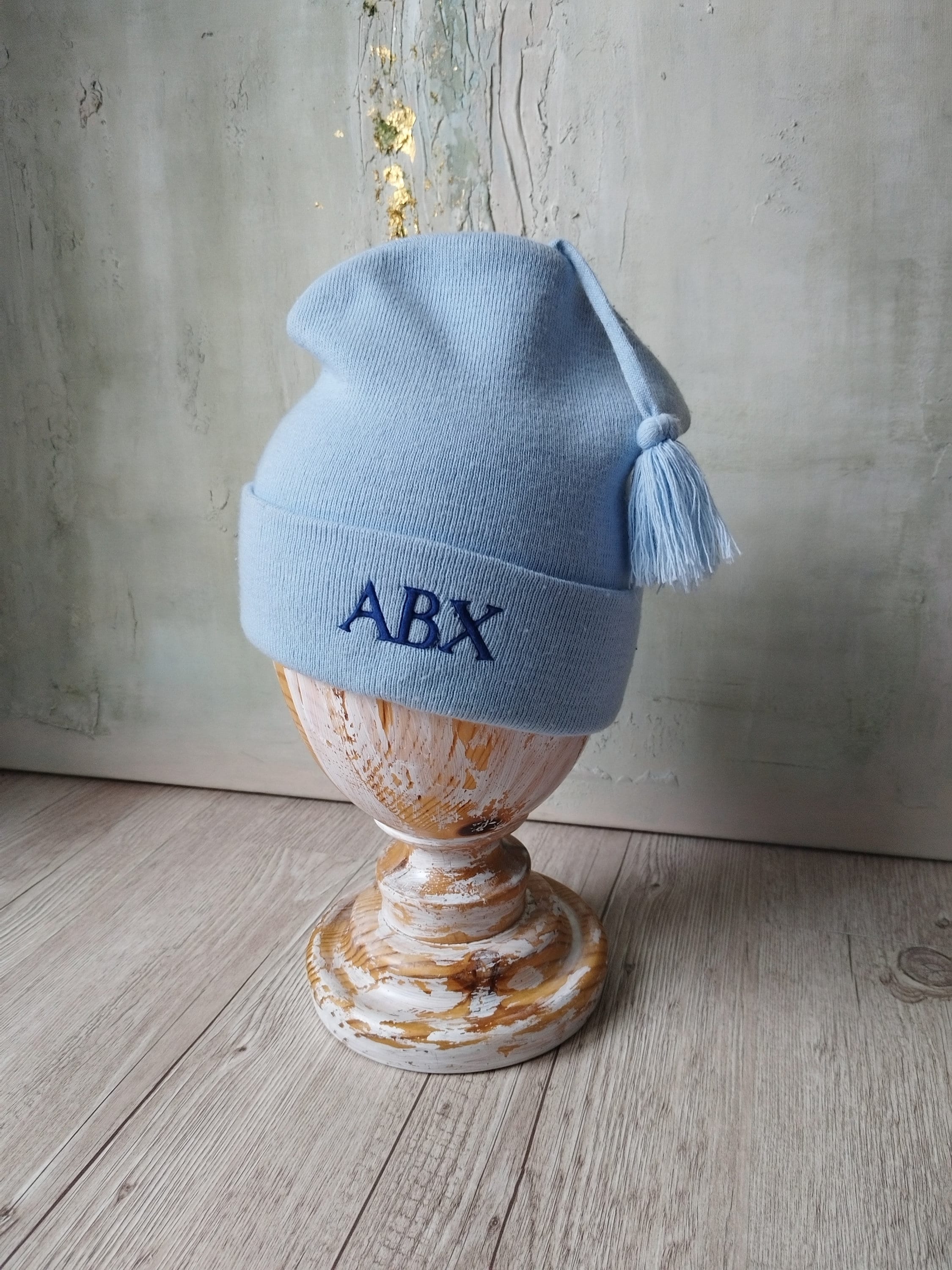 Off-White Blue Knit Beanie (2013) Yardsale Stripe Beanie - Blue / White | flatspot main image 4