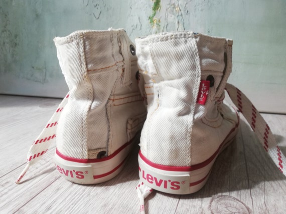 Vintage Levis Sneakers High Top Levis Sneakers Wh… - image 4