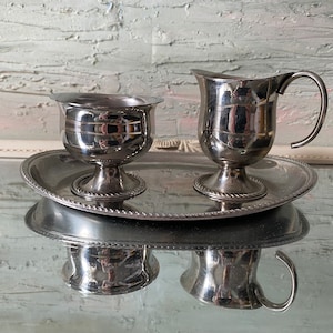 Vintage Alessi Stainless Steel Creamer and Sugar Bowl Set - Made in Italy